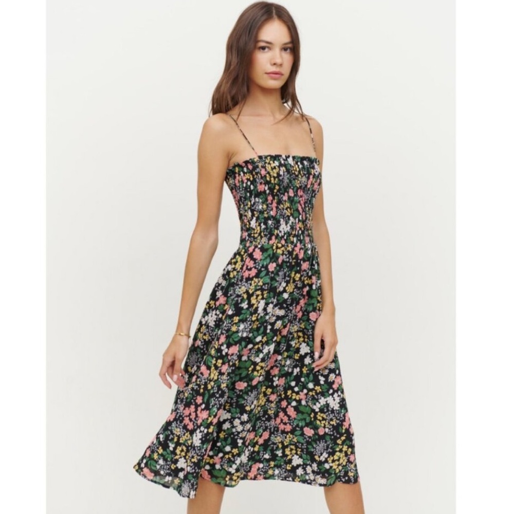 Floral Smocked Midi Dress